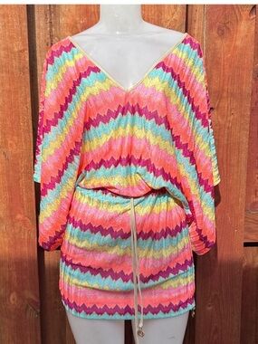 Luli Fama Crichet Chevron Cover Up